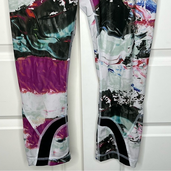 Lululemon Leggings 4 Run Inspire Crop II Pigment Wave Multi Black Pink Womens - Picture 6 of 16